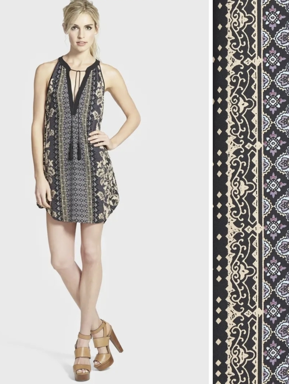 ASTR Tassel Sleeveless Shift Dress Size M